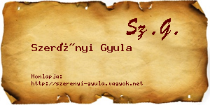 Szerényi Gyula névjegykártya