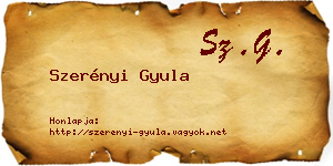 Szerényi Gyula névjegykártya